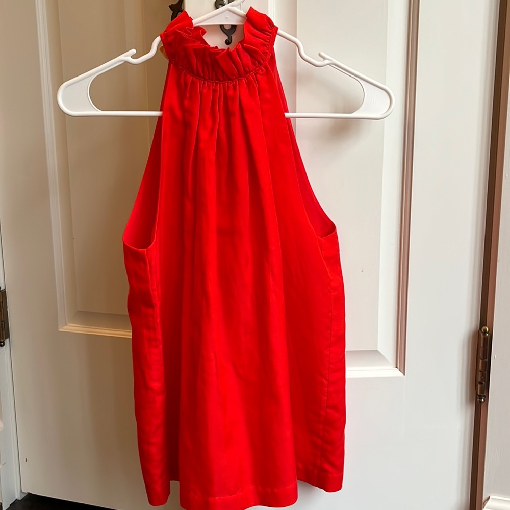 Trunk Turk Red and a yellow Top with Tie Back